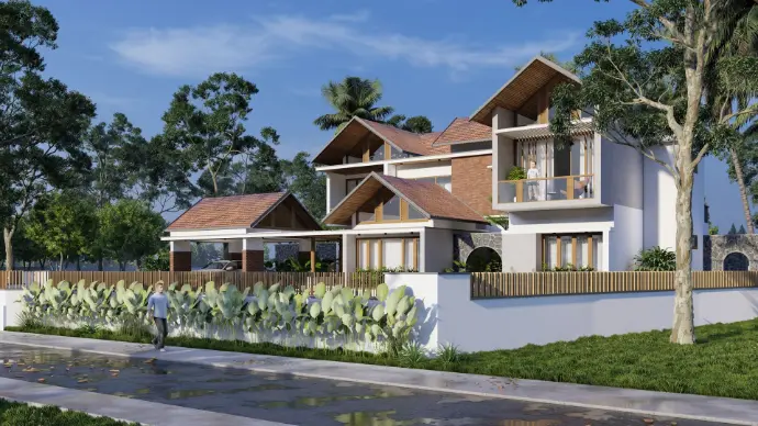 residential architecture project by r+a architects the best architecture company in kerala, made for Nishad & Family